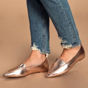 Lulus Emmy Loafer - Rose Gold Metallic Sz 7